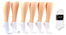 20 Pairs Low Cut & No Show Socks - Economy Closeout - 3-Pair Pack - White Assortment - Womens Ankle Sock