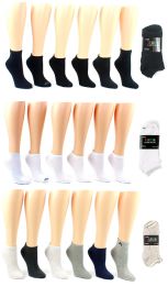 80 Wholesale Low Cut & No Show Socks - Economy Closeout - 3-Pair Packs - Assorted Colors