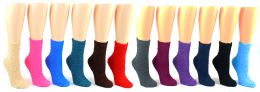 60 Pairs Women's Fuzzy Crew Socks - Solid Colors - Size 9-11 - Womens Fuzzy Socks