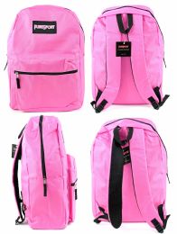 12 Wholesale 17" Classic Backpacks - Pink
