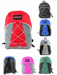 12 Wholesale 17" Bungee Backpacks - Assorted Colors