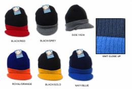 36 Bulk Men's/boy's Knit Hats - TwO-Tone