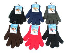 60 Wholesale Children's Solid Color Magic Stretch Gloves