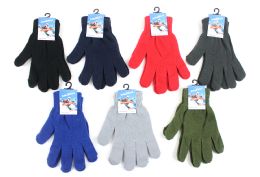 60 Pairs Adult Magic Gloves - Assorted Colors - Knitted Stretch Gloves