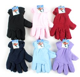 60 Wholesale Women's Fleece Lined Gloves - Assorted Colors