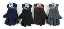 60 Wholesale Men's Sport Fleece Lined Gloves - Assorted Colors