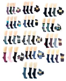 30 Wholesale Women's Designer Crew Socks By K. Bell - Assorted Styles - 3-Pair Packs