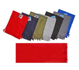 120 Wholesale Fleece Scarves - Solid Colors - 60" X 12"