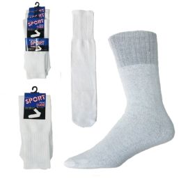 24 Wholesale Men's Athletic White Tube Socks