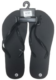 48 Wholesale Women's Flip Flops - Black