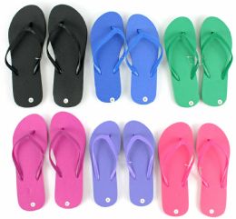 96 Wholesale Women's Flip Flops - Solid Colors