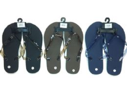96 Wholesale Men's Flip Flops - Solid Colors