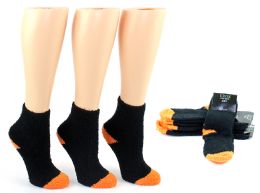 24 Bulk Fuzzy Halloween Socks - Size 9-11