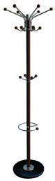 Home Basics Coat Rack With Heavy Duty Marble Base, Mahogany