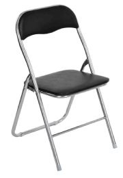 6 Pieces Home Basics Metal Folding Chair, Black - Furniture