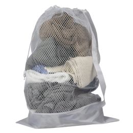 24 Units of Sunbeam Mesh Laundry Bag With Handle - Laundry Baskets & Hampers