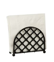 12 Pieces Home Basics Lattice Collection FreE-Standing Napkin Holder, Black - Napkin and Paper Towel Holders