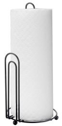 6 of Home Basics Double Wire Free Standing Paper Towel Holder, Black