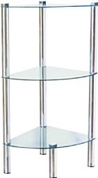 3 of Home Basics 3 Tier Multi Use Arc Glass Corner Shelf, Clear