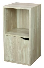 Home Basics 2 Cube Wood Storage Shelf With Doors, Natural