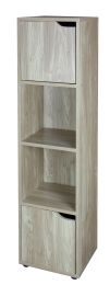 Home Basics 4 Cube Storage Shelf with Doors, Natural