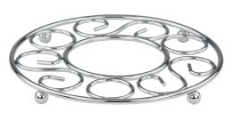 6 Pieces Home Basics Scroll Collection Chrome Plated Steel Trivet - Coasters & Trivets