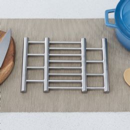24 Pieces Home Basics Expandable Stainless Steel Trivet, Silver - Coasters & Trivets