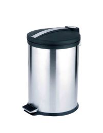 4 Units of Home Basics 20 Liter Brushed Stainless Steel Step Waste Bin With Plastic Top - Waste Basket