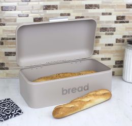 4 Wholesale Home Basics Metal Bread Box, Stone