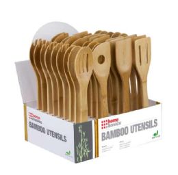 72 Wholesale Home Basics Bamboo Utensils, Natural