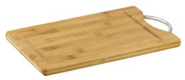 12 Bulk Home Basics 8" x 12" Bamboo Cutting Board with Juice Groove and Stainless Steel Handle