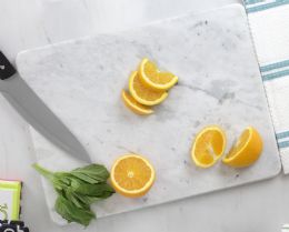 4 Bulk Home Basics Multi-Purpose Pastry Marble Cutting Board, White