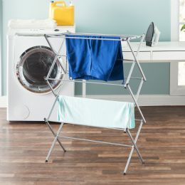 4 Wholesale Home Basics 3-Tier Rust-Proof Enamel Coated Steel Collapsible Clothes Drying Rack, Grey