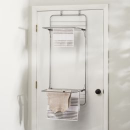 6 Wholesale Home Basics Steel Over the Door Towel Dryer Rack, Grey