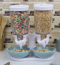 6 Wholesale Home Basics Double Cereal Dispenser, White