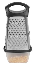 24 Wholesale Home Basics 4 Sided Stainless Steel Cheese Grater with Storage Container