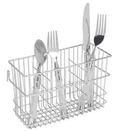 24 Wholesale Home Basics 3 Slot Hanging Chrome Plated Steel Cutlery Drying Rack Basket Holder