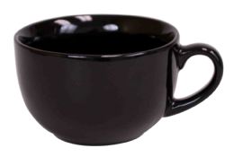 24 Wholesale Home Basics 22 Oz. Jumbo Ceramic Mug, Black