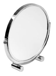 12 Pieces Home Basics Double Sided Tabletop and Countertop Portable Cosmetic Mirror, Chrome - Bathroom Accessories
