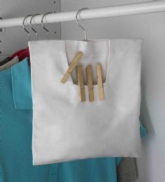 24 Wholesale Home Basics Canvas Clothespin Bag with Heavy Duty Steel Hook