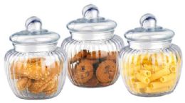 8 Wholesale Home Basics 3 Piece Glass Jar Set