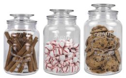 6 Wholesale Home Basics 3 Piece Canister Set With Lids