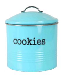 4 Wholesale Home Basics Tin Cookie Jar, Turquoise