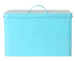 4 Wholesale Home Basics Tin Bread Box, Turquoise