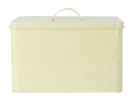 4 Wholesale Home Basics Trellis Tin MultI-Purpose Bread Box With SnuG-Fit Lid, Ivory