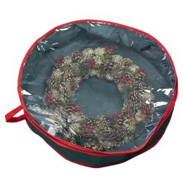12 Pieces Home Basics 25" Christmas Wreath Bag, Green - Home Accessories
