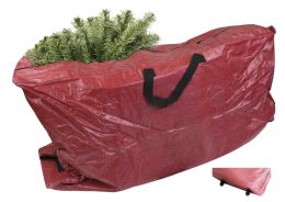6 Wholesale Home Basics Textured PVC Rolling Christmas Tree Bag, Red