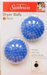 24 Wholesale Home Basics Plastic Dryer Balls, (Pack of 2), Blue