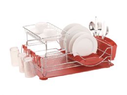 6 Wholesale Home Basics 2-Tier Deluxe Dish Drainer
