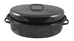 6 Wholesale Home Basics Non-Stick Carbon Steel Roaster with Lid